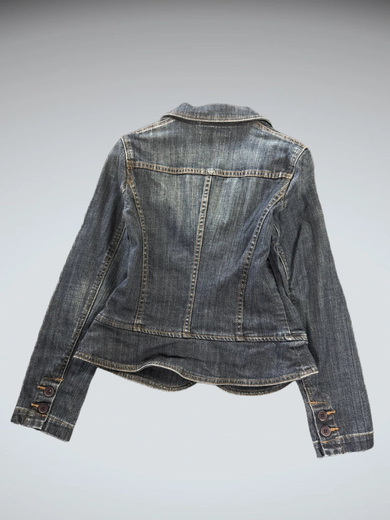 Dark Wash Denim Blazer Jacket Women (M)