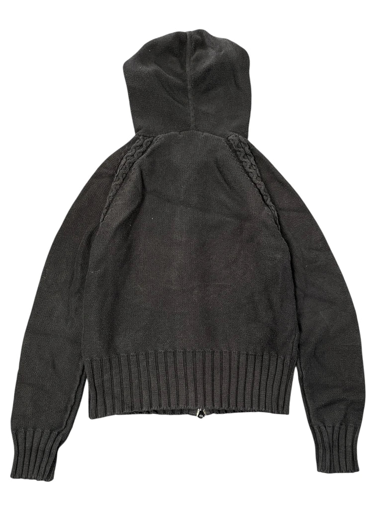 Charcoal Cable Knit Hoodie (M)