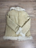 Leather jacket with faux fur