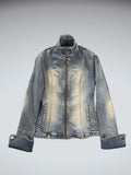 Fitted Blue Denim Zip Jacket Women (S)