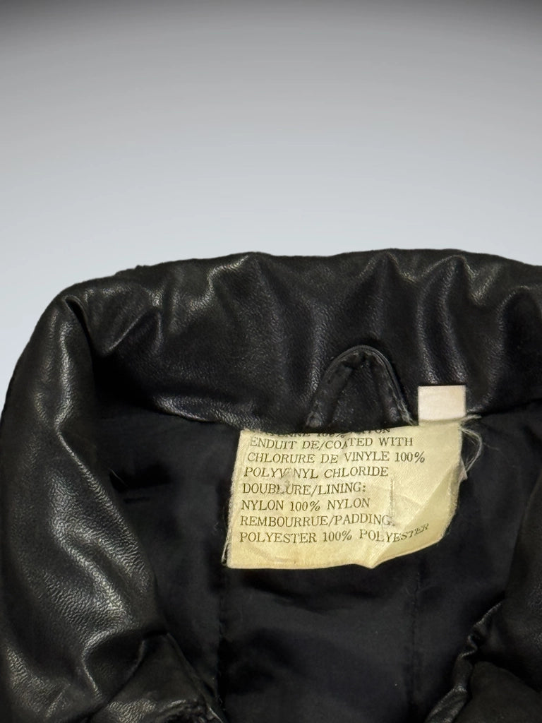 Vintage Black Faux Leather Vest Women (M)