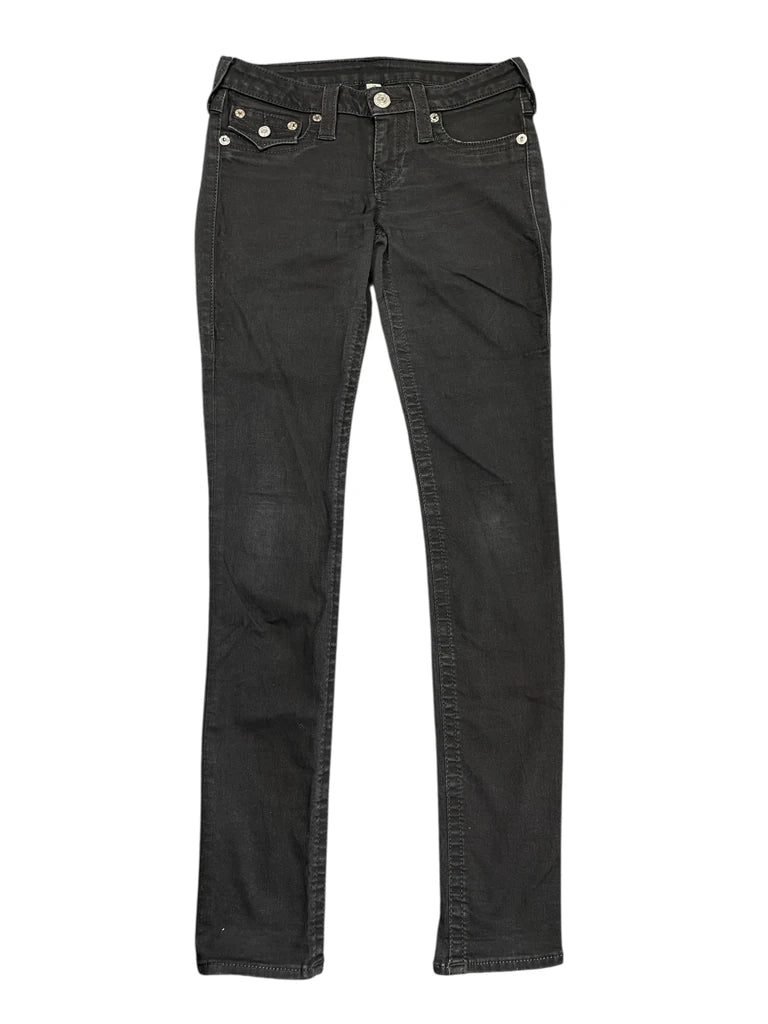 Black Slim-Fit Jeans with Flap Pockets (S)