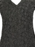 Black Lace Cutout Sleeve Evening Top (M)