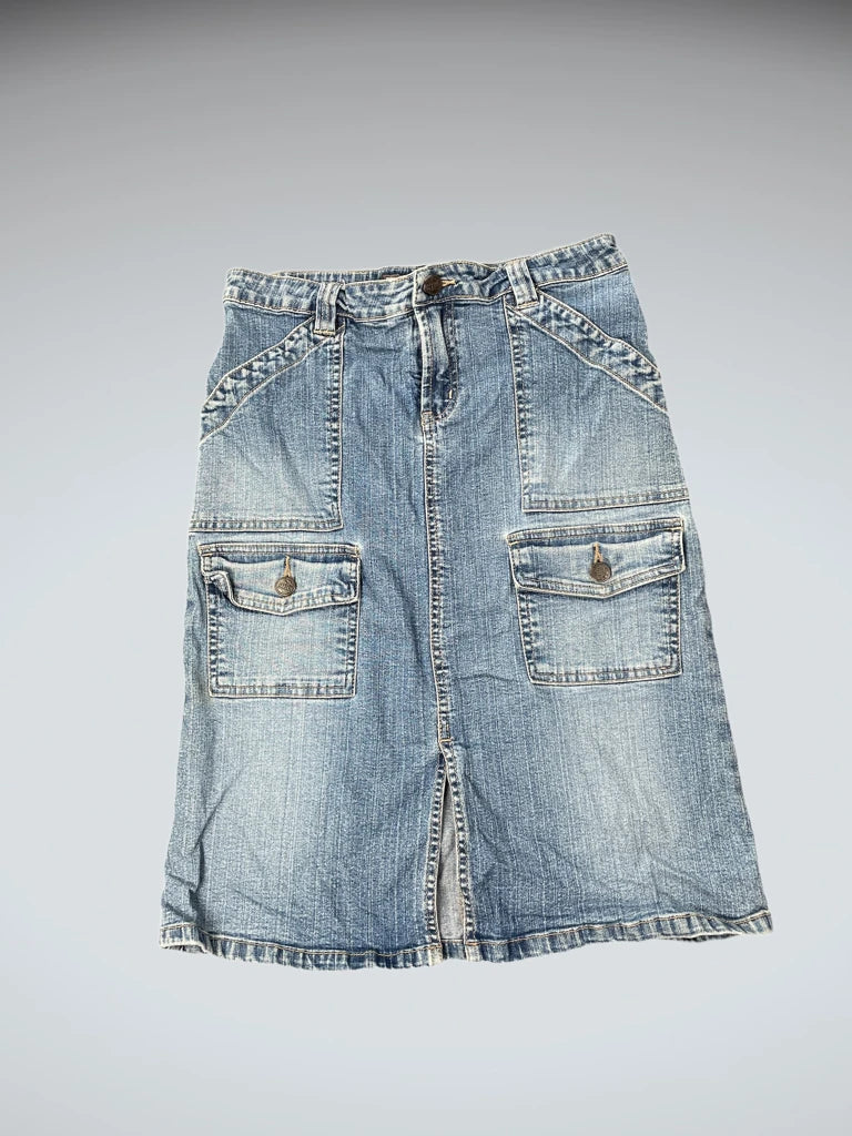 Vaked Angels Cargo Pocket Denim Skirt (S)