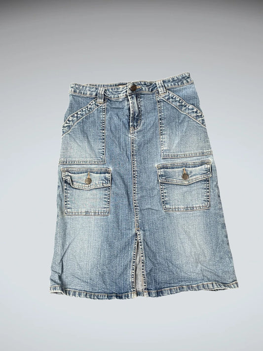 Vaked Angels Cargo Pocket Denim Skirt (S)