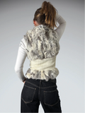 Guess Jeans White Rabbit Fur Vest Women (S)