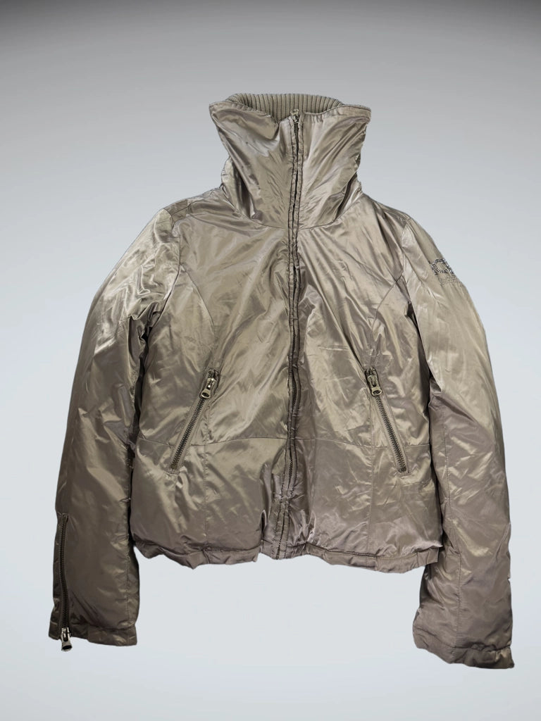 Iceberg Metallic Grey Bomber Jacket Women (XXL)