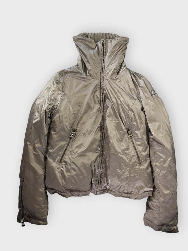 Iceberg Metallic Grey Bomber Jacket Women (XXL)