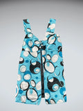 Light Blue Retro Circle Print Tunic Top (S)