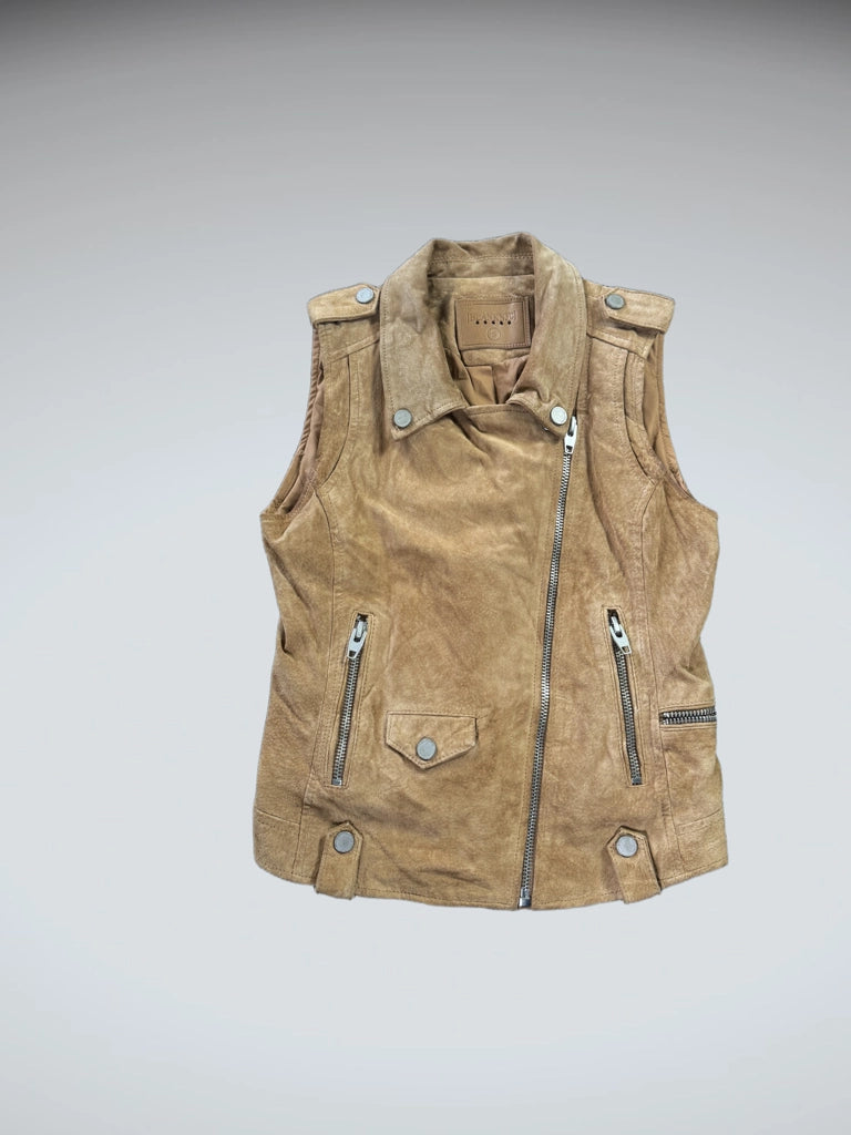 BlankNYC Brown Genuine Leather Vest Women (S)