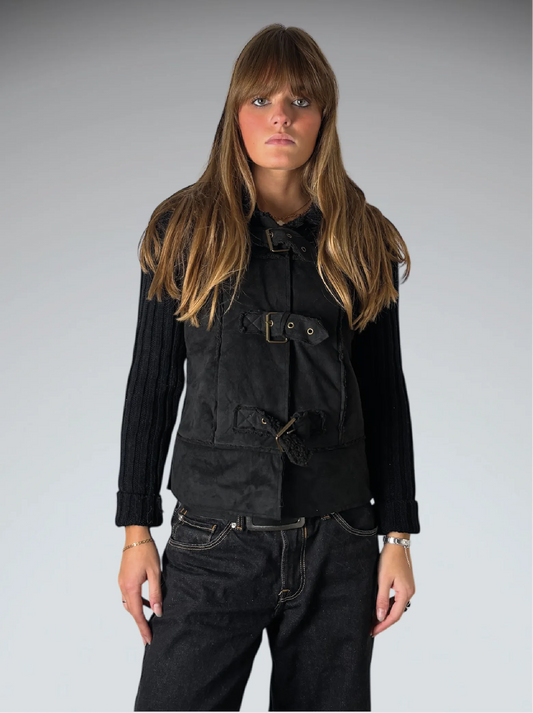 Joyce Leslie Black Faux Fur Jacket (L)