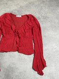 red lace long sleeve top (S)