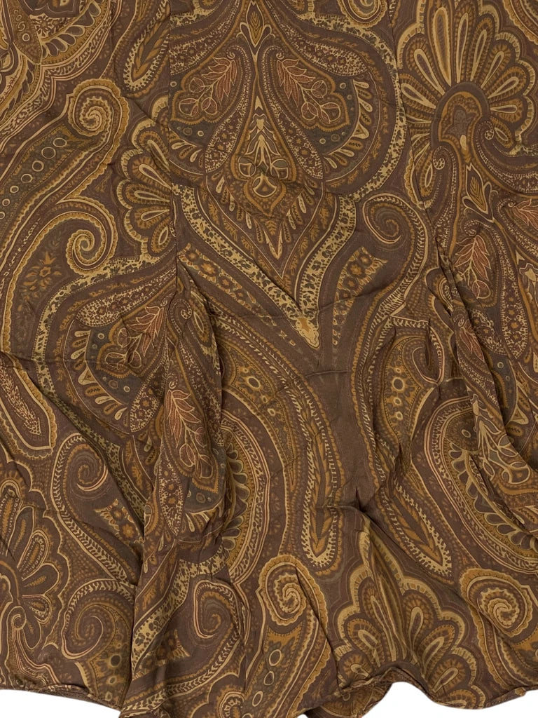 Vintage Brown Paisley Silk Skirt (S)
