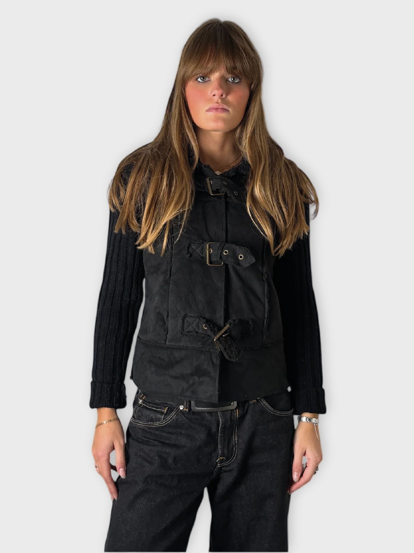Joyce Leslie Black Faux Fur Jacket (L)
