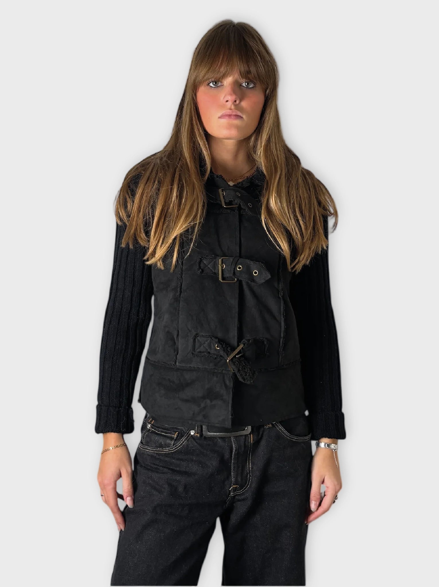 Joyce Leslie Black Faux Fur Jacket (L)