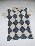 D&G Grey Navy Argyle Polo Shirt (L)