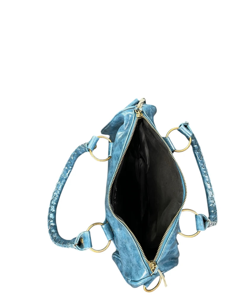 Trio Turquoise Structured Satchel Bag (ONESIZE)