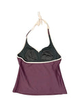 Purple and Black Halter Bikini Top (S)