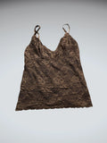 Brown Floral Lace Lingerie Top (M)