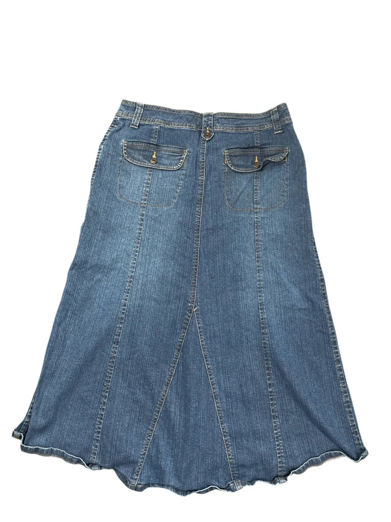 Medium Wash Denim Skirt with Flared Hem (M)