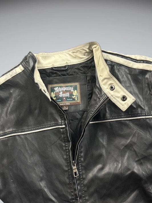 Whispering Smith Black Racing Leather Jacket (L)