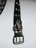 Iconic Grunge Double Grommet Black Belt (ONESIZE)