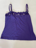 Purple Velvet Corduroy Lace Trim Camisole Top D&G Y2K (M)