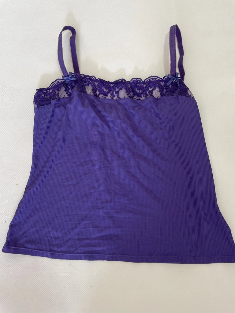Purple Velvet Corduroy Lace Trim Camisole Top D&G Y2K (M)