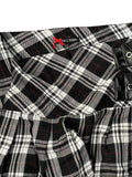Hell Bunny Punk Plaid Pleated Skirt with Buckles (XS)