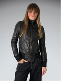 Mlackkage Black Lamb Leather Style Jacket (XS)