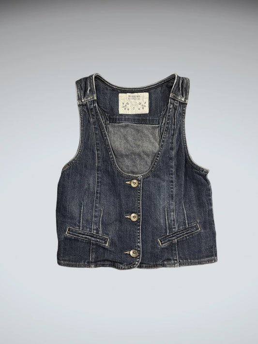 Mossimo Supply Co Blue Denim Vest Women (XL)