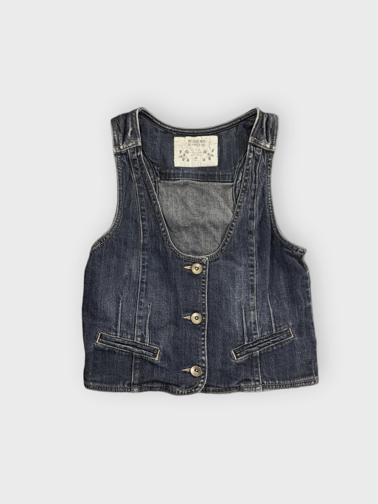 Mossimo Supply Co Blue Denim Vest Women (XL)