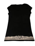 Y2K Black Skull Print Cotton Top (L)