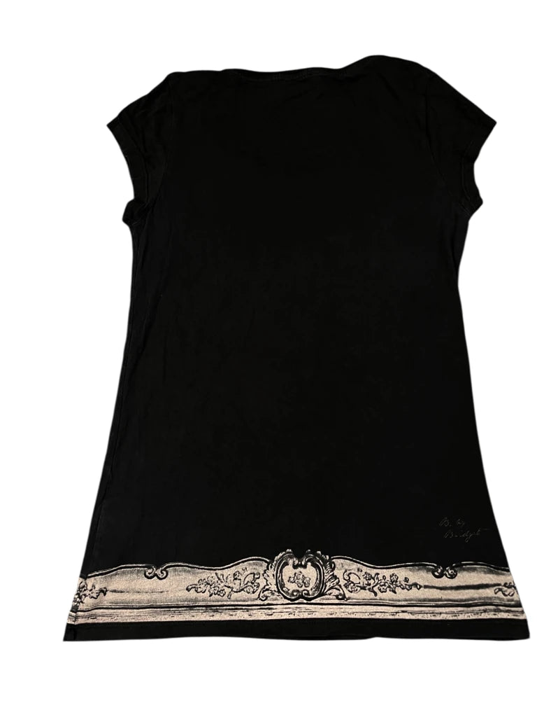 Y2K Black Skull Print Cotton Top (L)