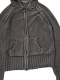 Charcoal Cable Knit Hoodie (M)