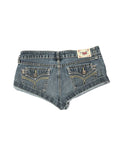 YMI Dark Wash Rolled Hem Denim Hotpants (M)