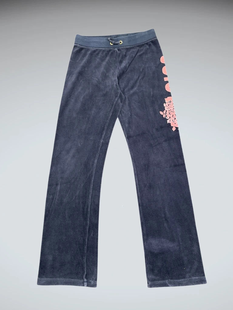 Juicy Couture Black Velour Logo Pants (XXXS)