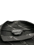 Black Logo Print High Neck Top (L)