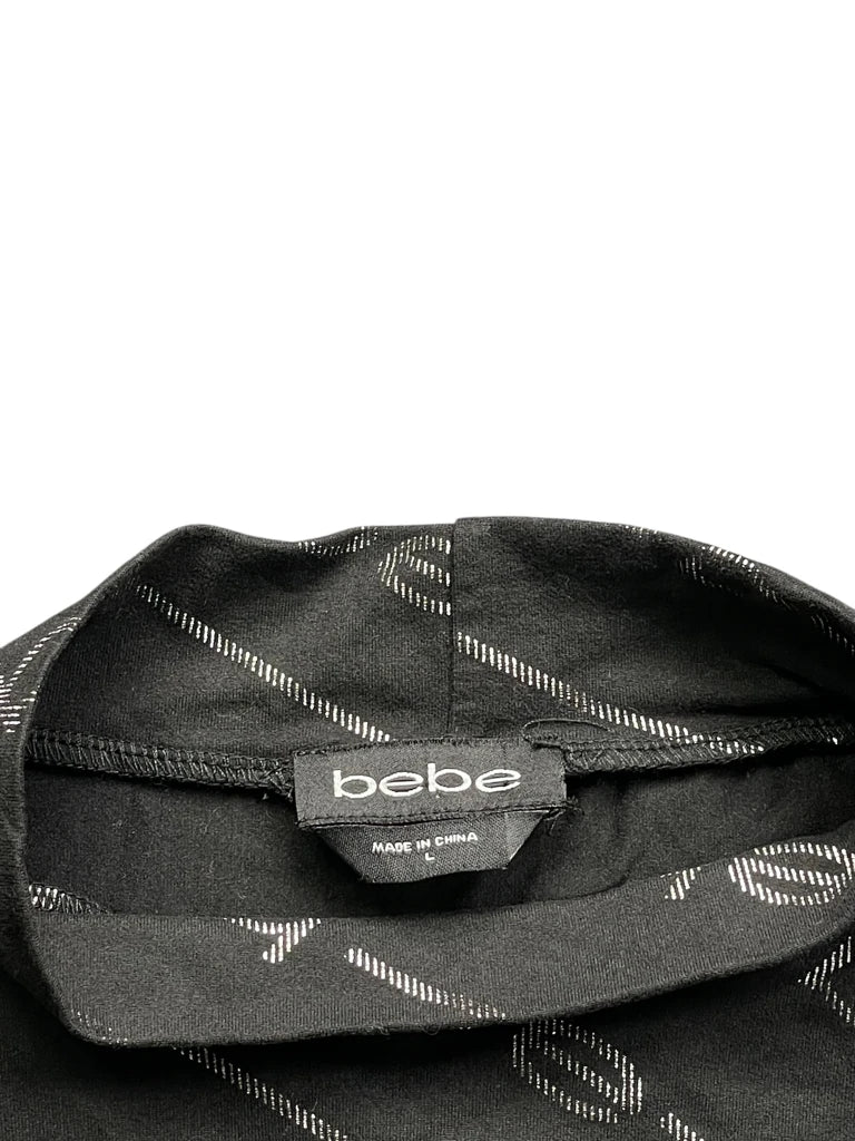 Black Logo Print High Neck Top (L)