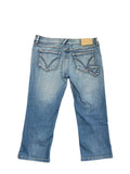Light Wash Cropped Jeans with Subtle Fading (L)