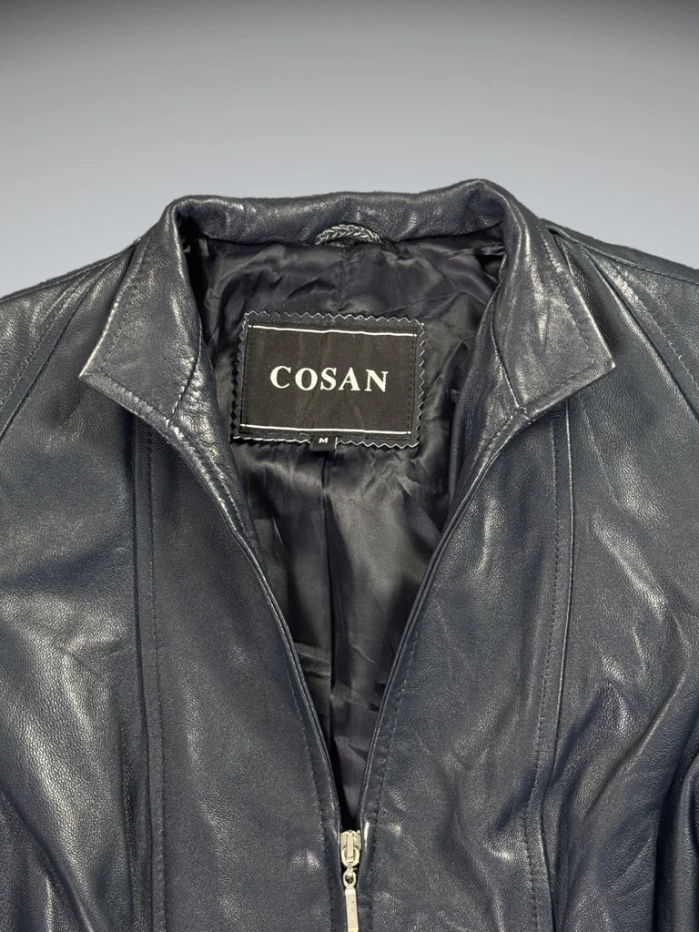 Cosan Blue Genuine Leather Jacket Women (M)