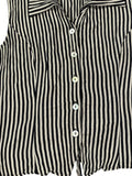 Camille Claude Striped Sleeveless Button Top (S)