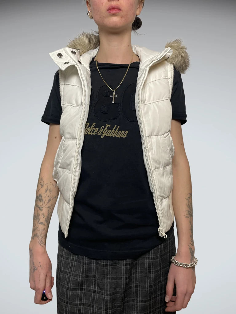 gilet with fur