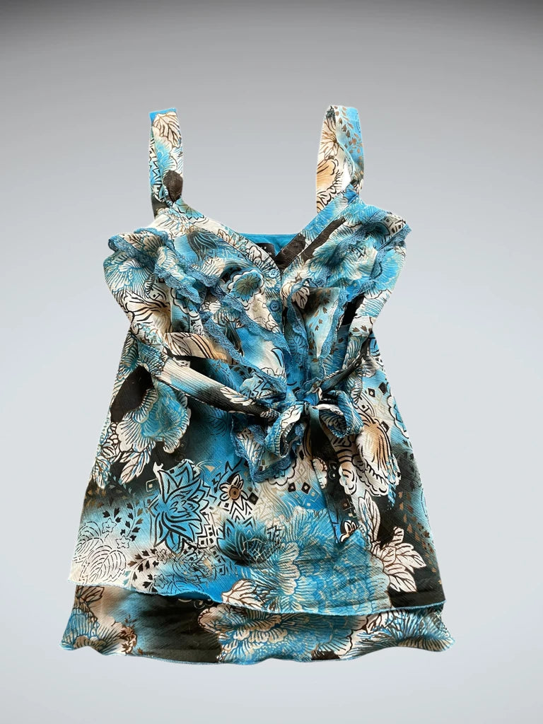 Ocean Bloom Tie Top (S)