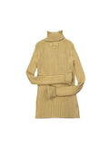 Gold Metallic Ribbed Turtleneck Top (S)