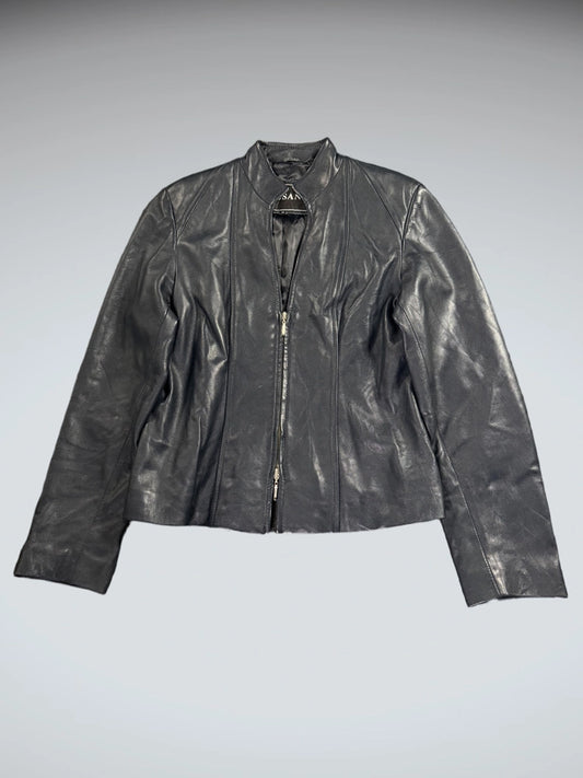 Cosan Blue Genuine Leather Jacket Women (M)