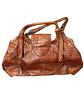 Brown Croc Effect Buckle Detail Bag (ONESIZE)
