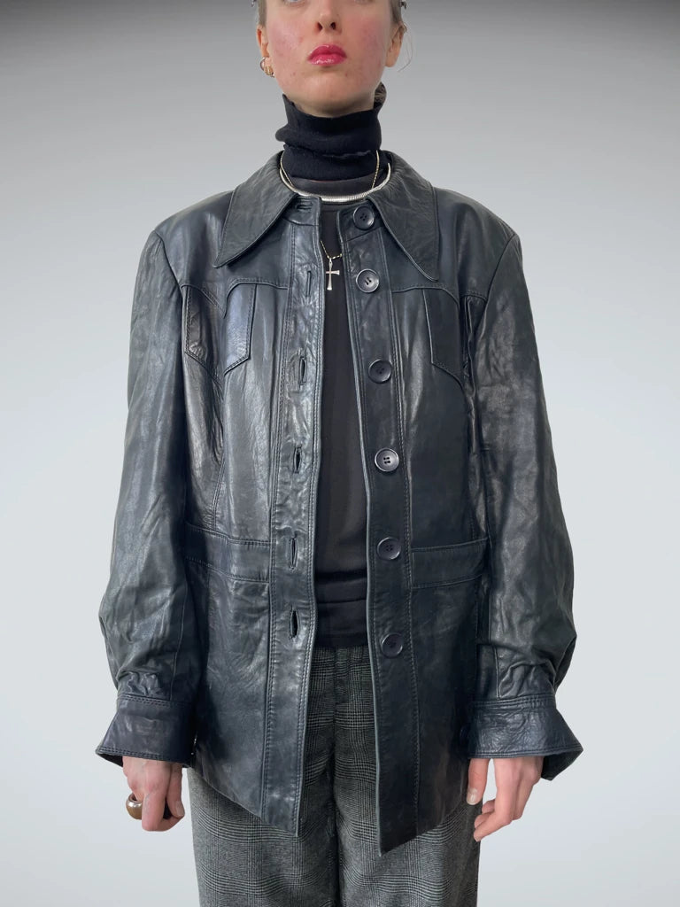 Black Leather Coat