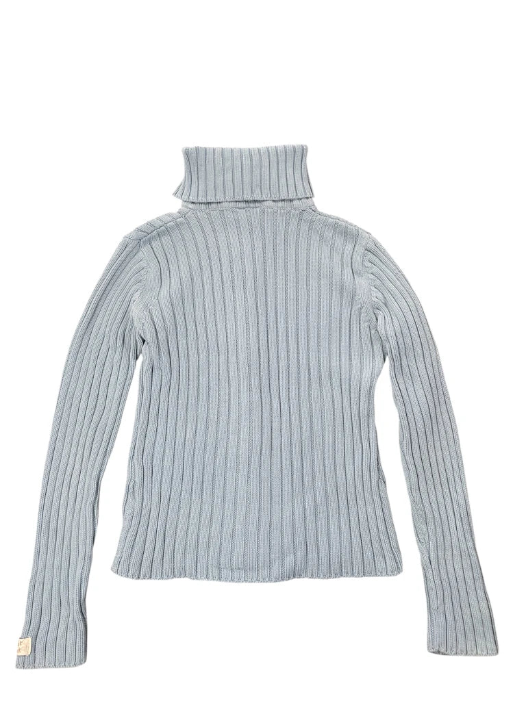 Turquoise Ribbed Zip Cardigan (M)