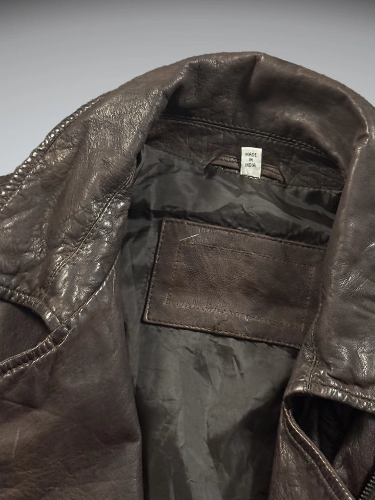 Brown Vintage Leather Coat (M)